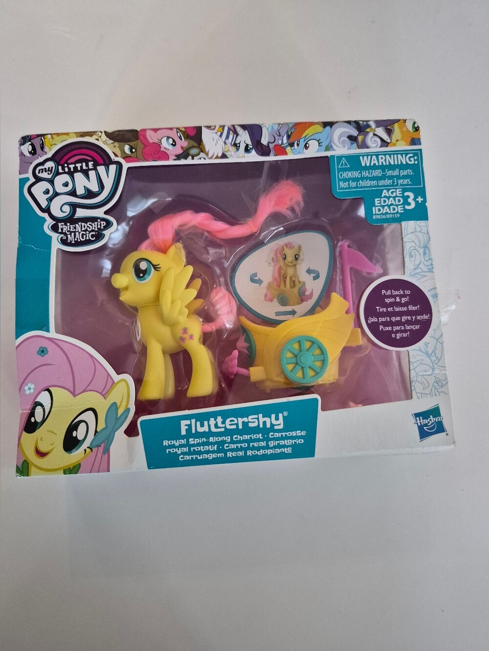My Little Pony Fluttershy Yellow Figure with Pink Mane - Hasbro Spin Chariot NEW